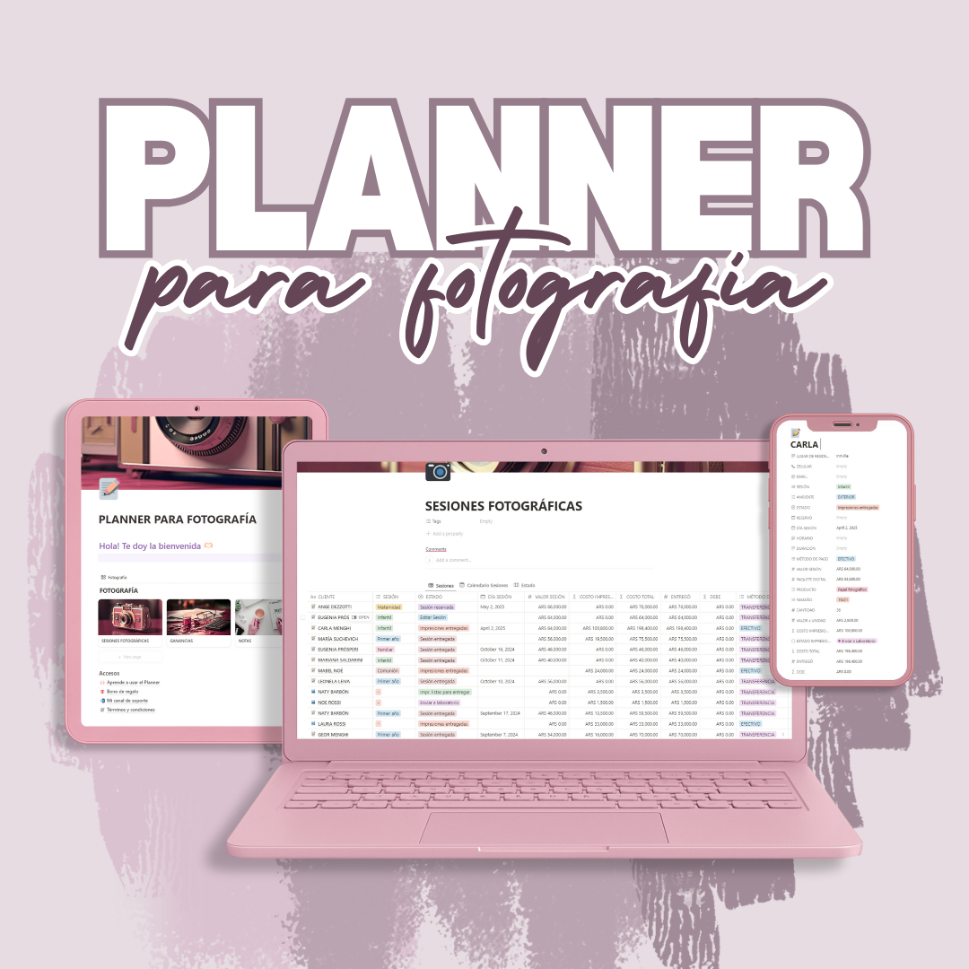 Planner para Fotografía